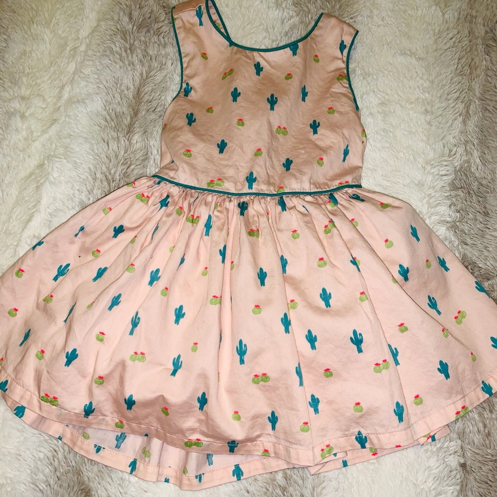 Baby Girl Cactus Print A Line Dress